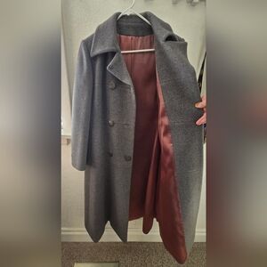Regency Cashmere Gray Coat with Dusty Rose Lining